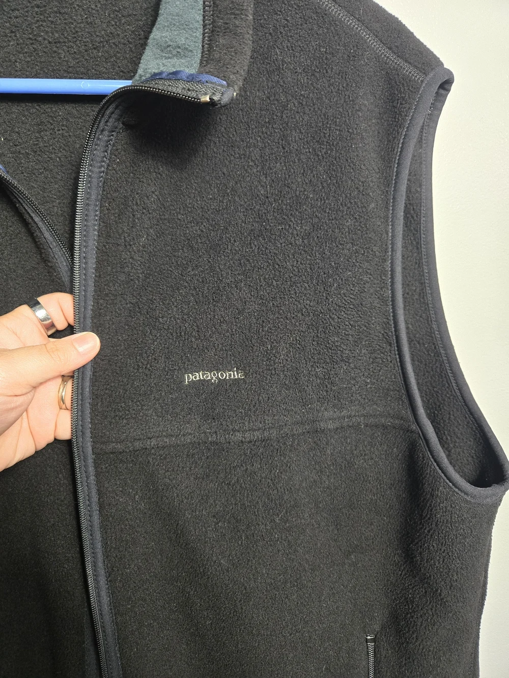 Patagonia Vintage Made in USA Black Synchilla Full Zip Fleece Vest Mens XL